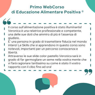 Feedback primo corso di Educazione Alimentare Positiva