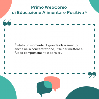 Feedback primo corso di Educazione Alimentare Positiva